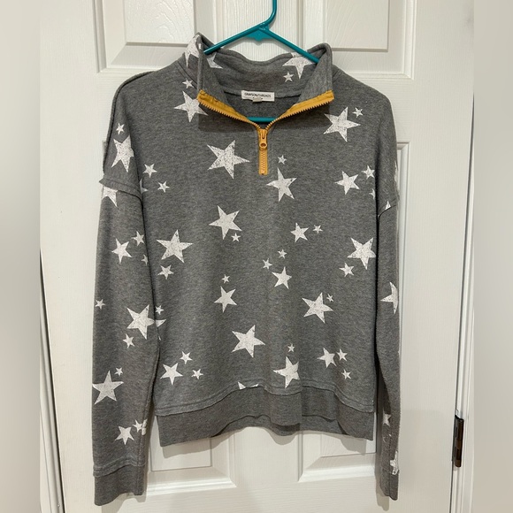Grayson Threads Tops - Grayson Threads Gray Star Zip-Up Sweater
